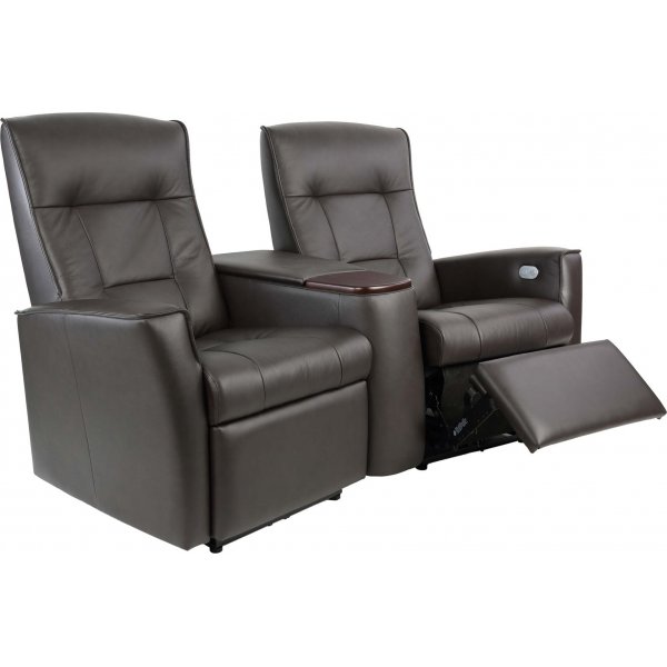 Canapé de cinéma électrique 2 places Hjellegjerde Ullstein - Marron Canapé de cinéma électrique 2 places Hjellegjerde Ullstein - Marron