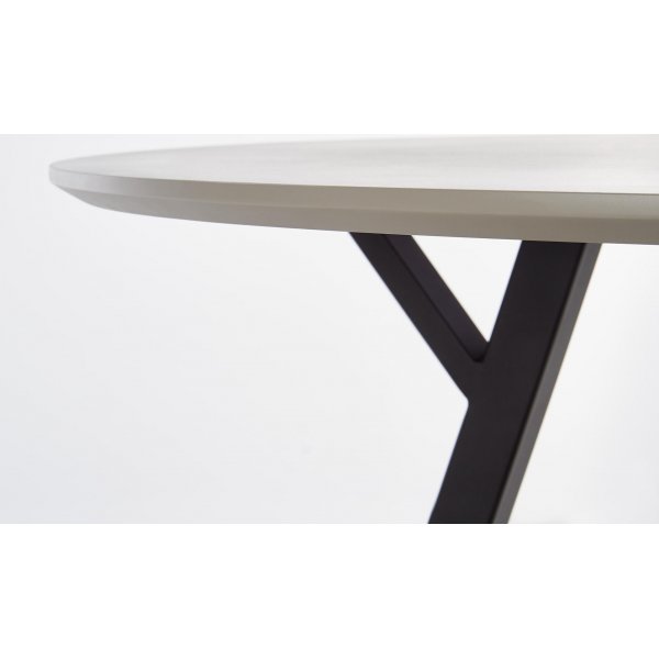 Table à manger Valarauk Ø100 cm - Gris clair/noir Table à manger Valarauk Ø100 cm - Gris clair/noir