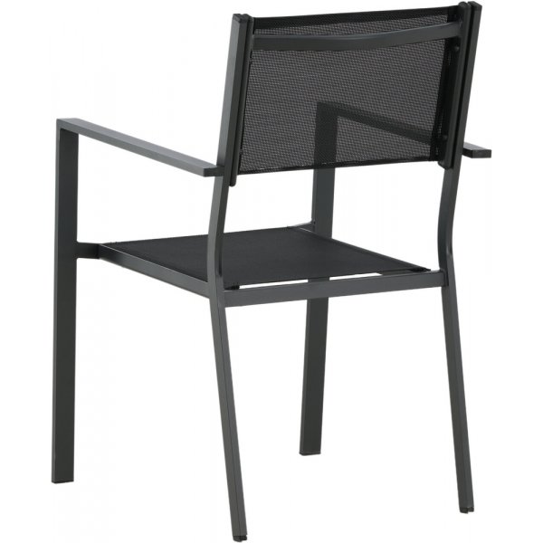 Matgrupp: 6 stolar och matbord 205 x 90 cm svart/natur - Copacabana