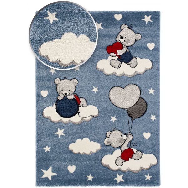 Barnmatta Mitchell Nalle - Blå/Grå Barnmatta Mitchell Nalle - Blå/Grå