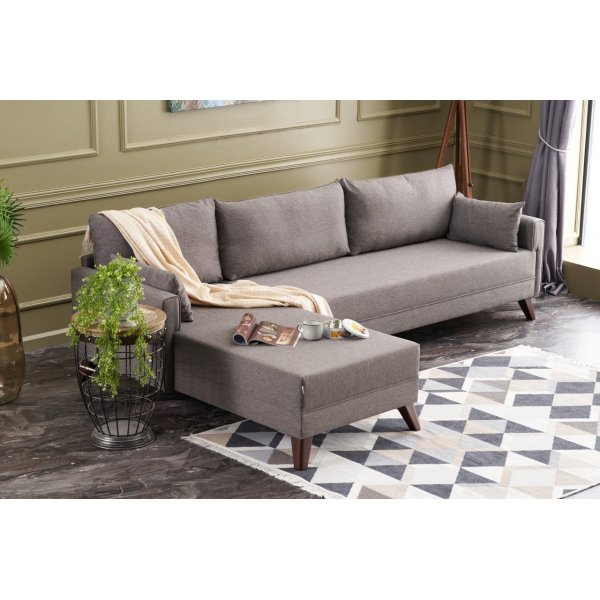 Canap Bella divan gauche - Marron