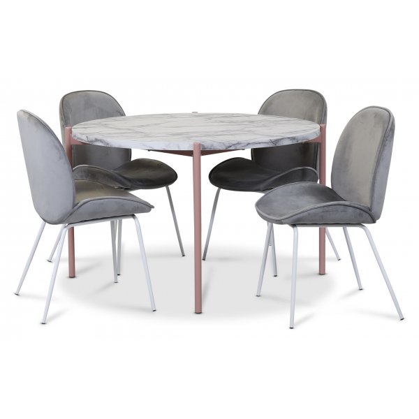 Leo stol - Grå (Sammet)/vit Leo stol - Grå (Sammet)/vit