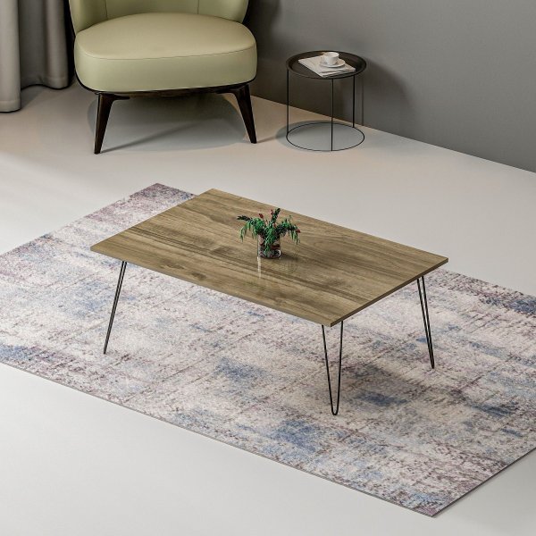 Esca soffbord 90 x 50 cm - Valnt/svart