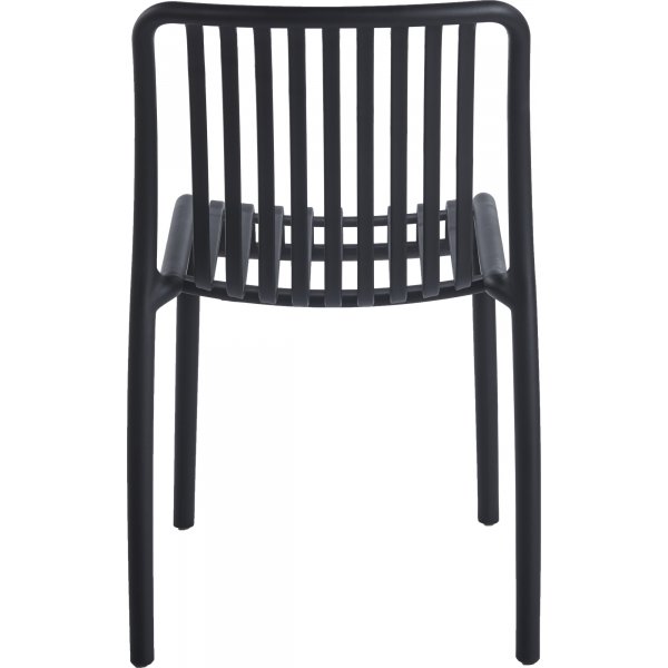 Matstol Noa i svart - Stapelbar + Textilskydd fr utembler