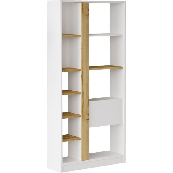 Luvio bokhylla 21 - Ek/vit