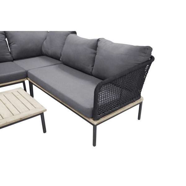 Groupe de salon Andorra - Noir/acacia Groupe de salon Andorra - Noir/acacia