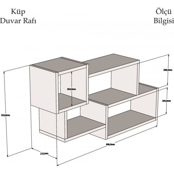 Afton wandplank - Wit/walnoot