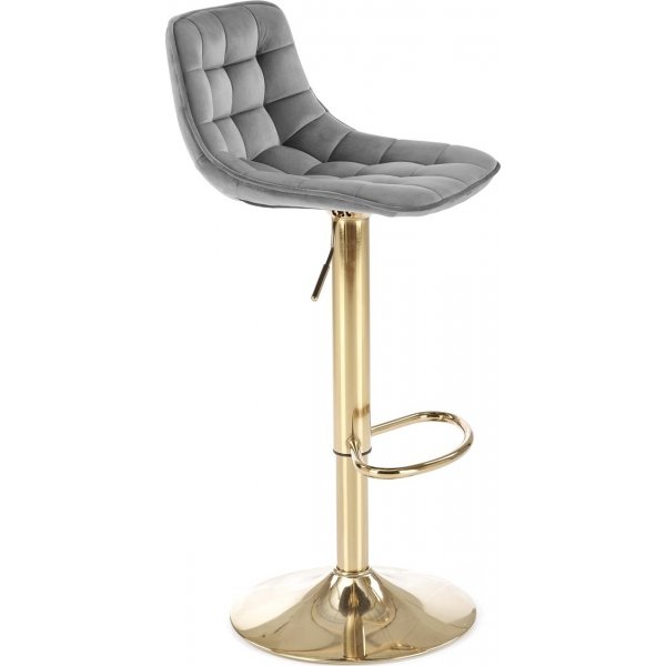 Barstol gr sammet guldig fot hj och snkbar