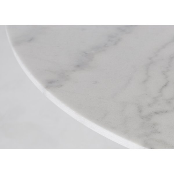 Plaza ronde eettafel 106 cm - Wit marmer/zwarte voet