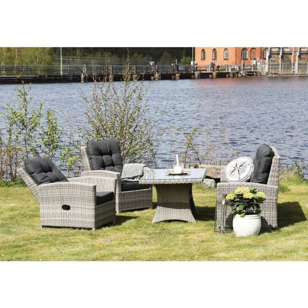 L�vlund utem�belgrupp st�llbara f�t�ljer - Whitewash konstrotting