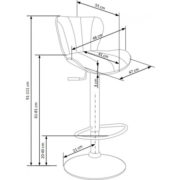 Barstol i svart PU gaslift + Fläckborttagare för möbler Barstol i svart PU gaslift + Fläckborttagare för möbler