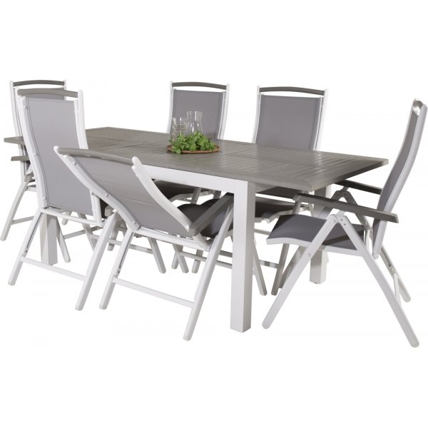 Albany utematgrupp med 6 st Albany stolar - Vit/Grå Albany utematgrupp med 6 st Albany stolar - Vit/Grå