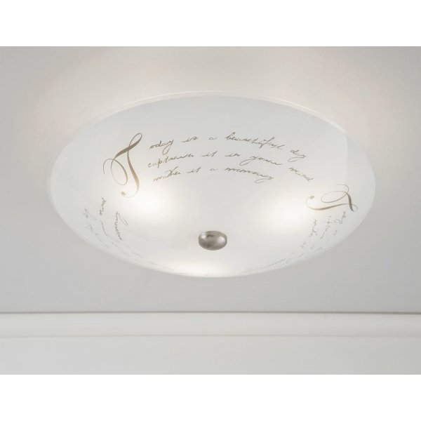 Skrift plafond - Vit/stål Skrift plafond - Vit/stål