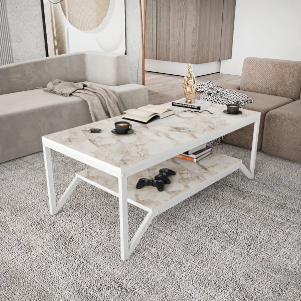 Table basse Flora 120 x 60 cm - Blanc Table basse Flora 120 x 60 cm - Blanc