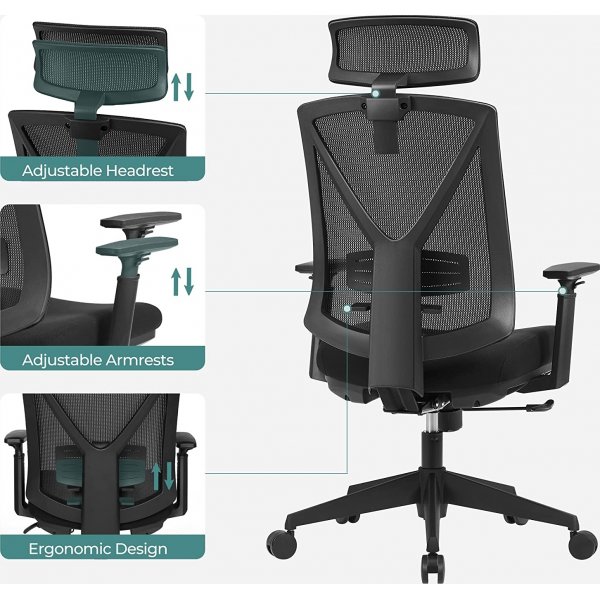 Chaise de bureau Henric - Noir