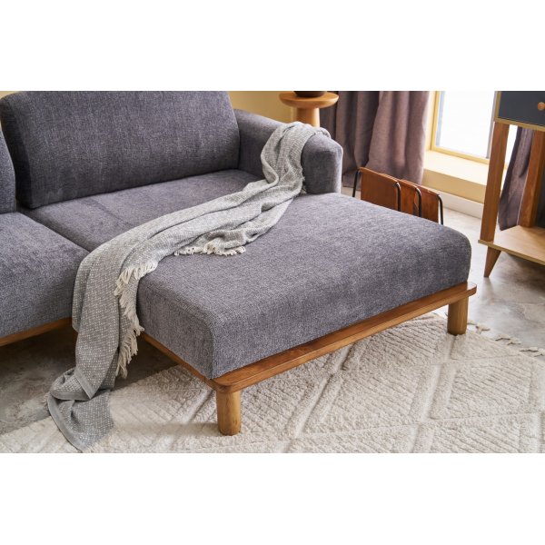 Canapé divan Reims droit - Gris Canapé divan Reims droit - Gris