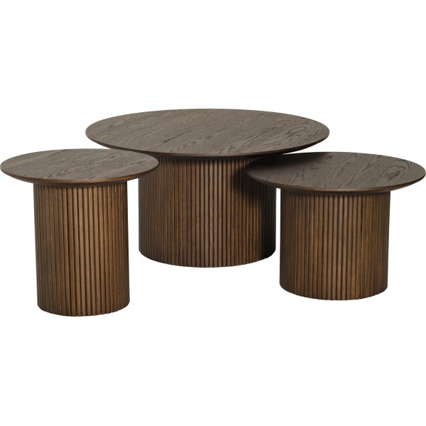 Scarlett soffbord Ø90 cm - Brunlackad ek Scarlett soffbord Ø90 cm - Brunlackad ek