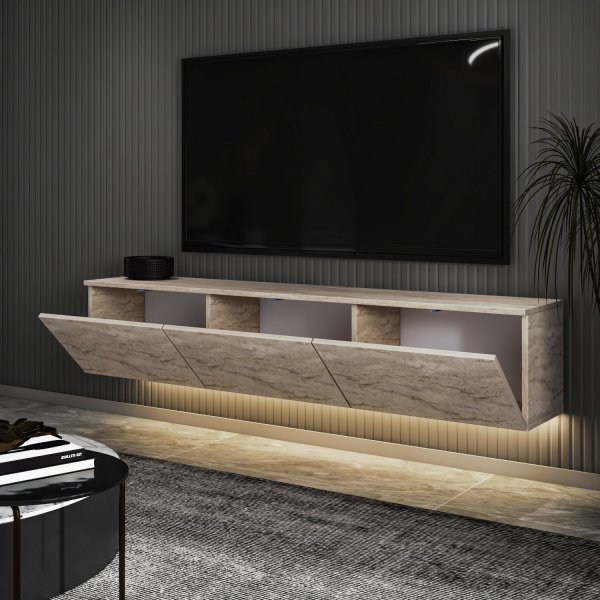 Neon TV-bänk - Travertin Neon TV-bänk - Travertin