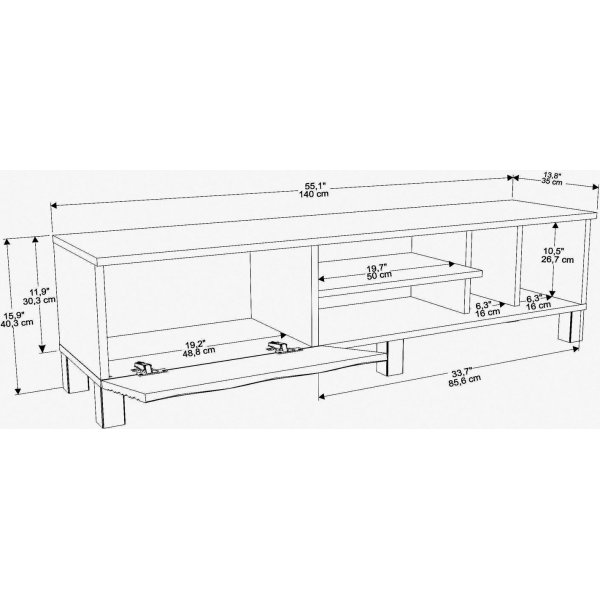 Banc multimdia Olyo - Noyer/blanc