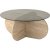 Table basse Bubble 75 cm - Travertin/verre fum