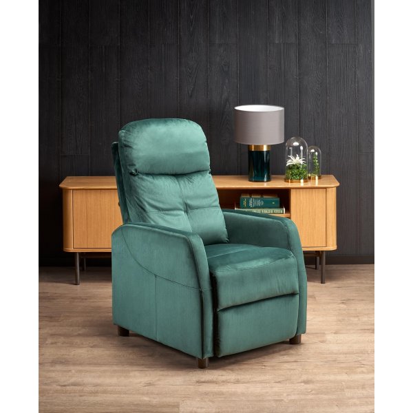 Fauteuil inclinable Gunvor en velours vert Fauteuil inclinable Gunvor en velours vert