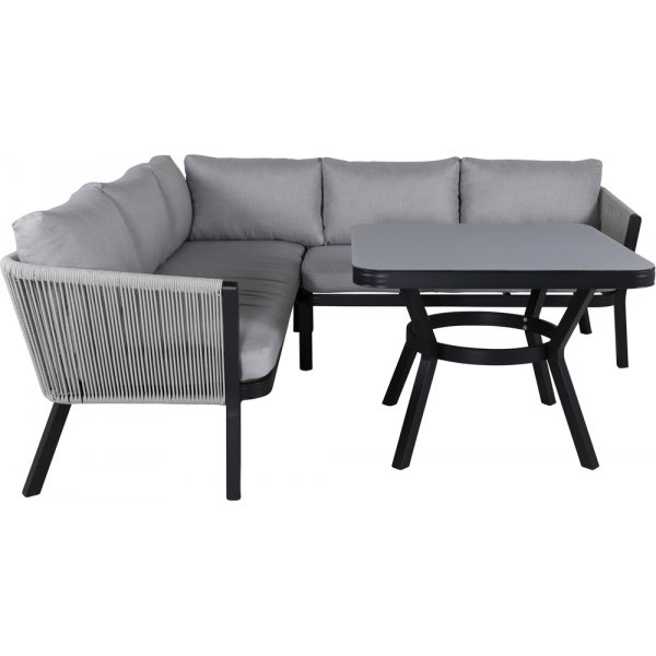 Groupe de canapés d'angle Virya - Noir/Gris Groupe de canapés d'angle Virya - Noir/Gris