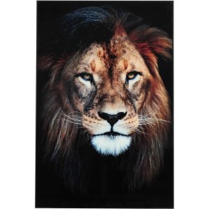Peinture sur verre - Lion fonc - 60x90 cm