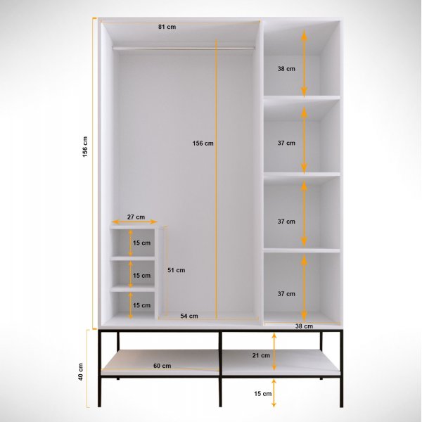 Armoire Martin 126 cm - Blanc Armoire Martin 126 cm - Blanc