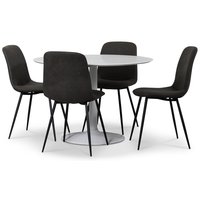 Seat matgrupp, runt matbord med 4 st Smokey matstolar - Vit/Vintage Seat matgrupp, runt matbord med 4 st Smokey matstolar - Vit/Vintage