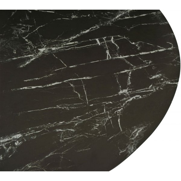 Pandora soffbord 100 x 100 cm - Svart marmorimitation