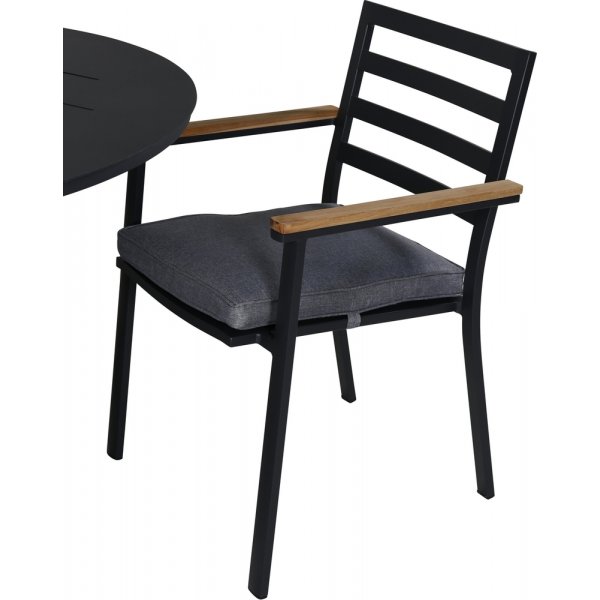 Alma utematgrupp med 4 st Brasilia stolar - Svart/Natur