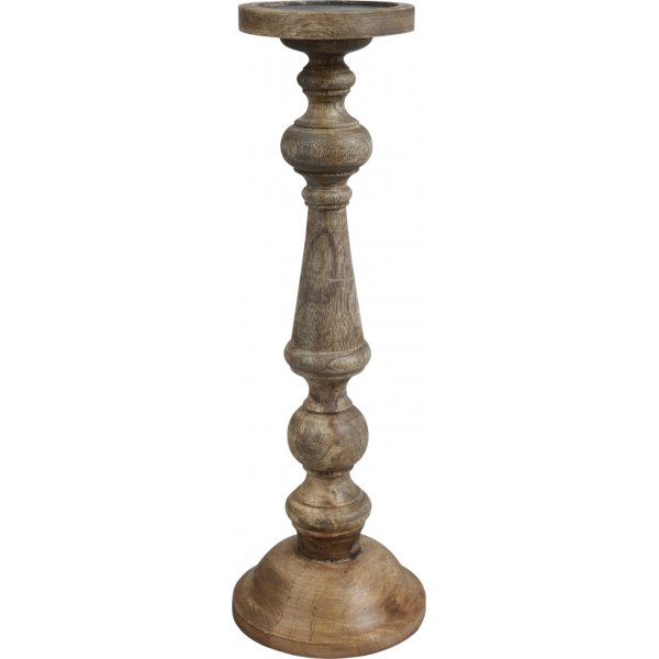 Mango ljusstake 37 cm - Brun