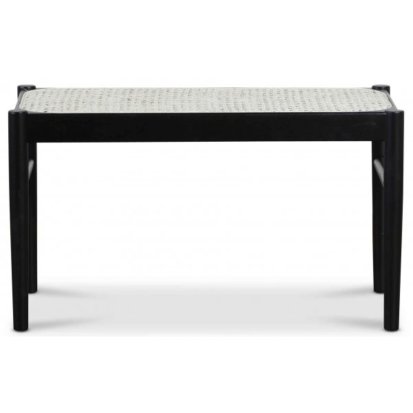 Twin svart sittbnk med rotting