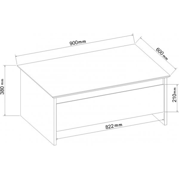 Poem soffbord 90 x 60 cm - Antracit/valnöt Poem soffbord 90 x 60 cm - Antracit/valnöt
