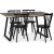 Groupe de salle  manger Edge 3.0 140x90 cm avec 4 chaises cantilever noires Castor - Gris Stratifi haute pression (HPL)