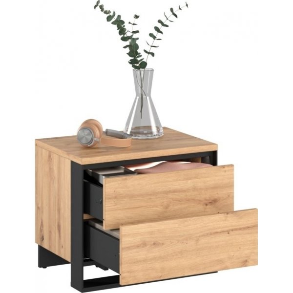 Quant Cuarto nachtkastje - Ambachtelijk eiken/zwart