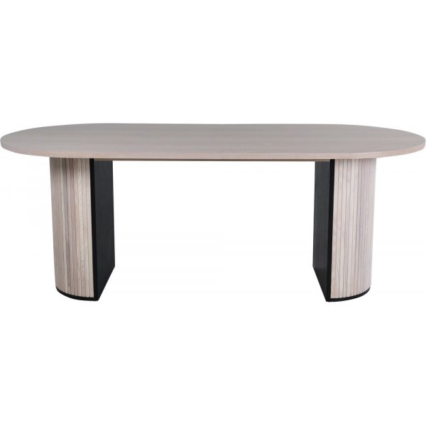 Asplunda matbord 200 cm - Whitewash/svart