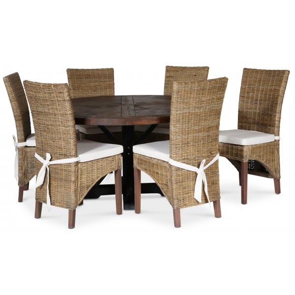 Tuva runt matbord Ø120 cm - Brun / Svart Tuva runt matbord Ø120 cm - Brun / Svart