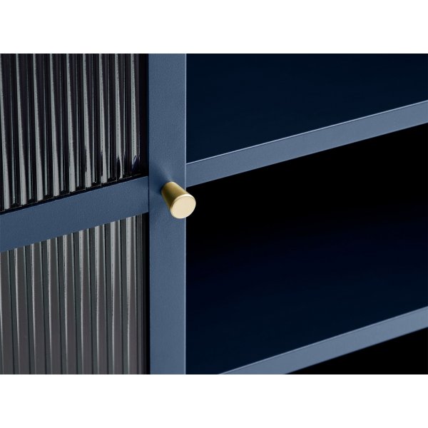 Armoire en mtal bleu fonc Dobb avec portes vitres