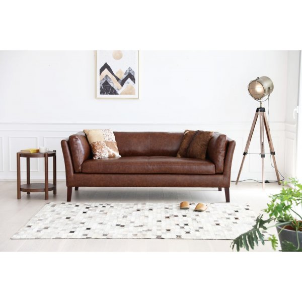 Soffa 3-sits brun vintage PU 198 cm - Heritage Soffa 3-sits brun vintage PU 198 cm - Heritage