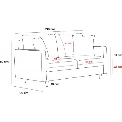 Eca 3-sits soffa - Antracit