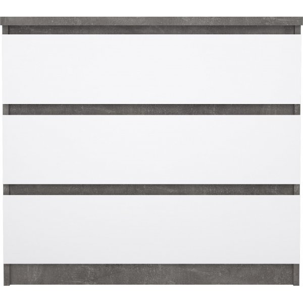 Naia ladekast met 3 lades - Beton/wit Naia ladekast met 3 lades - Beton/wit