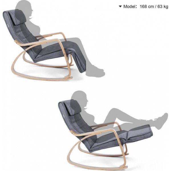 Chaise berçante Ubbe - Gris foncé Chaise berçante Ubbe - Gris foncé