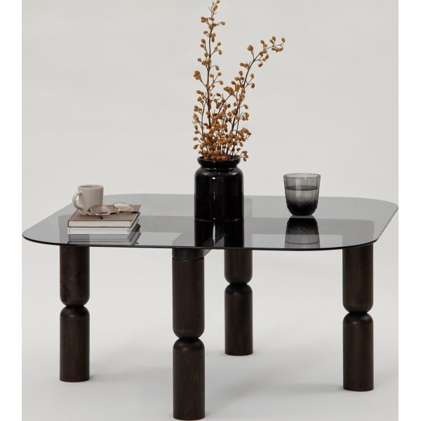 Table basse Kei 80 x 80 cm - Anthracite/fumée Table basse Kei 80 x 80 cm - Anthracite/fumée