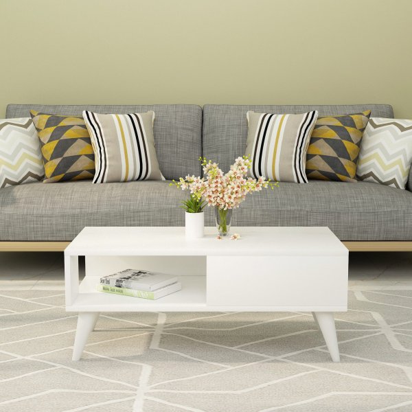 Saul soffbord 90 x 45 cm - Vit Saul soffbord 90 x 45 cm - Vit