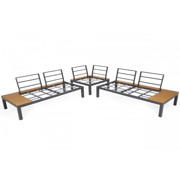 Loungesoffa Belair med bord - Grå/ljusgrå Loungesoffa Belair med bord - Grå/ljusgrå