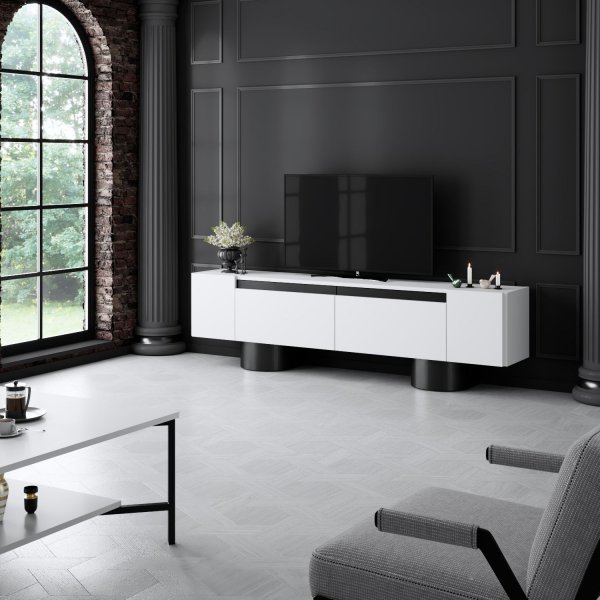 Bohem TV-bnk - Vit/svart