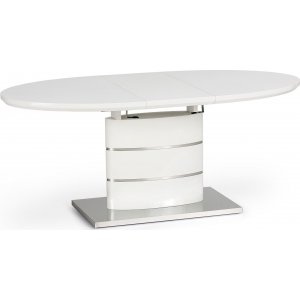 Table  manger extensible ovale Evangeline en blanc brillant / Chrome