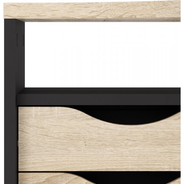 Function Plus skrivbord 145,1 x 81 x 76,8 cm - Svart/ek