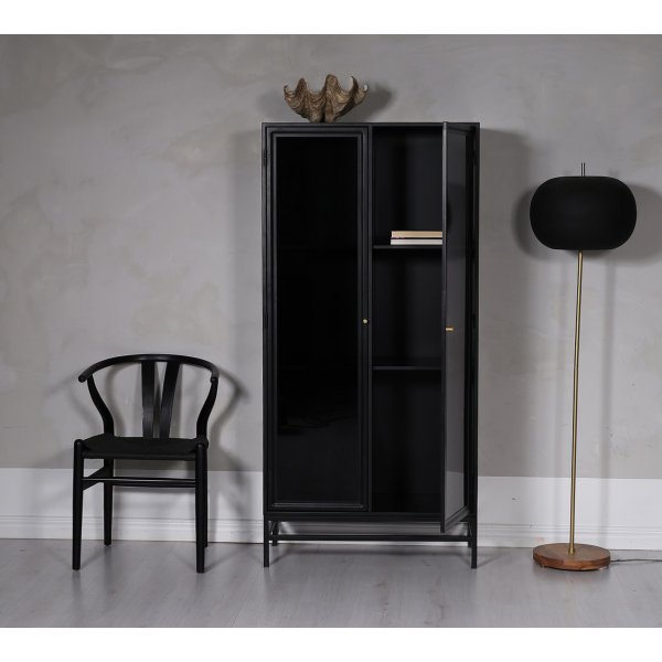 Revel vitrinskåp H170 cm - Svart / Mörktonat glas Revel vitrinskåp H170 cm - Svart / Mörktonat glas